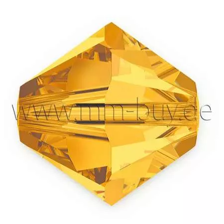 Tschechische Kristallperlen; Doppelkegel-Bicone, Farbe: karamell