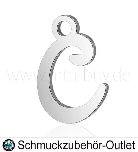 Edelstahl Buchstabenanhänger „C“, 12 mm, 1 Stück