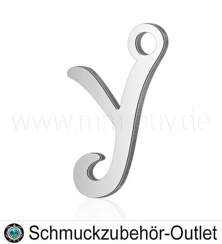 Edelstahl Buchstabenanhänger „Y“, 12 mm, 1 Stück