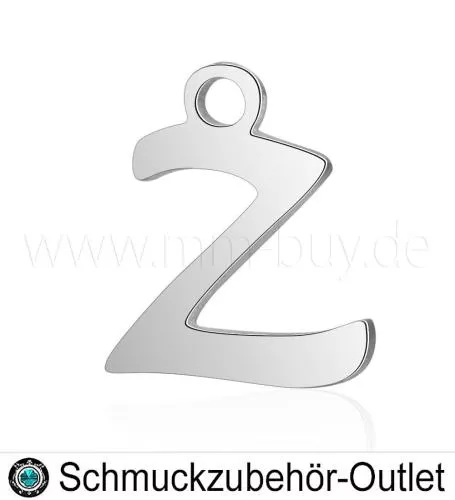 Edelstahl Buchstabenanhänger „Z“, 12 mm, 1 Stück