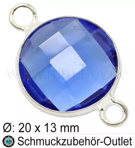 Glasverbinder, Farbe: blau-transparent, Ø:20x13, 1 Stück