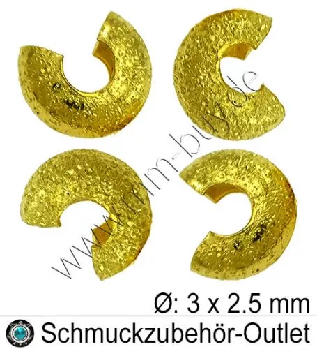 Kaschierperlen „Stardust“ goldfarben (Ø: 3 mm), 50 Stück