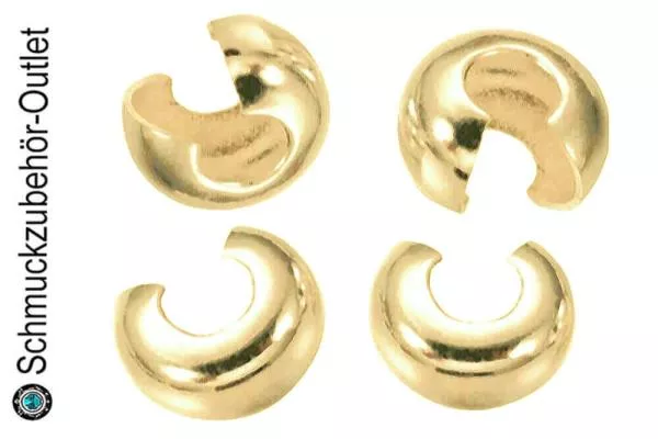 Kaschierperlen nickelfrei goldfarben (Ø: 5 mm), 30 Stück