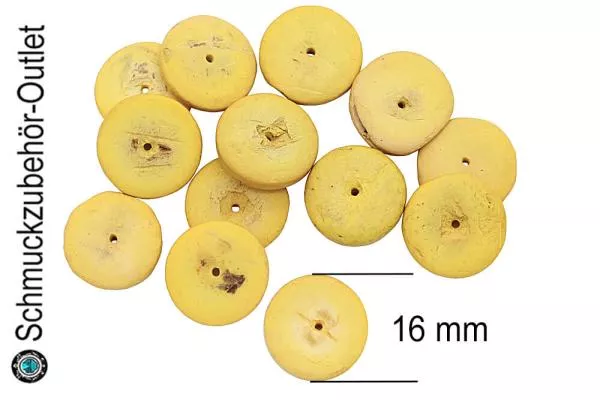 Kokos Perlen gelb (Ø: 16 mm), 20 Perlen