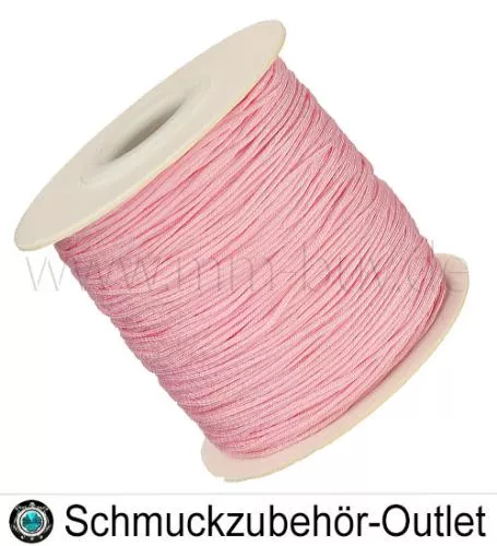 Makramee Band, Knüpffaden, Farbe: warmrosa, Ø: 0.8 mm, Meterware