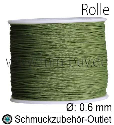 Nylonband, olivgrün, Ø: ca. 0.6 mm, 120 Meter (Spule)