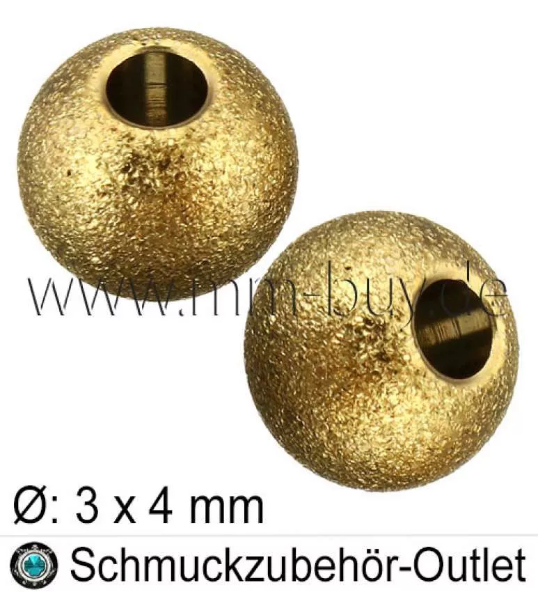 Edelstahl Stardust Perlen, goldfarben, Ø: 3x4mm, 10 Stück