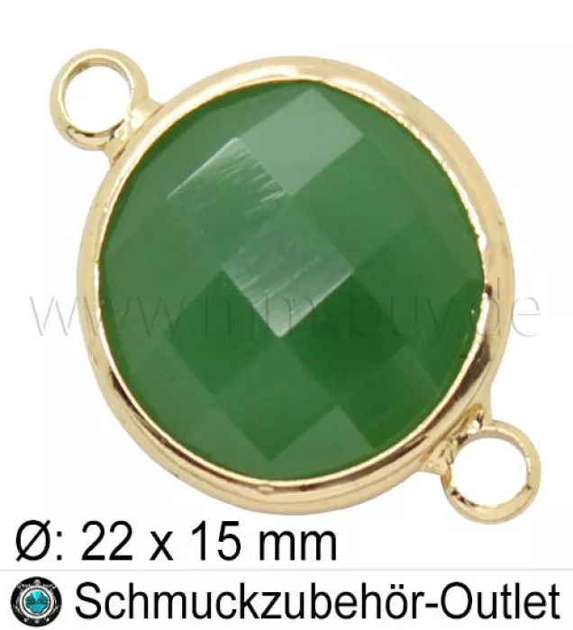 Glasverbinder, rund, Farbe: grün-opak, Ø:22x15, 1 Stück