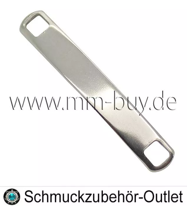 Edelstahl Schmuckverbinder, rechteckig, 33 x 5 mm, 1 Stück